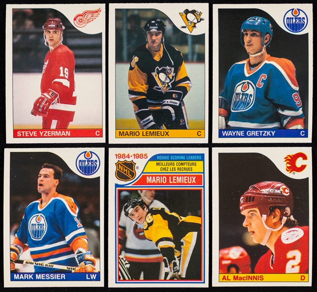 1985-86 O-Pee-Chee Hockey Complete 264-Card Set Including #9 HOFer Mario Lemieux Rookie