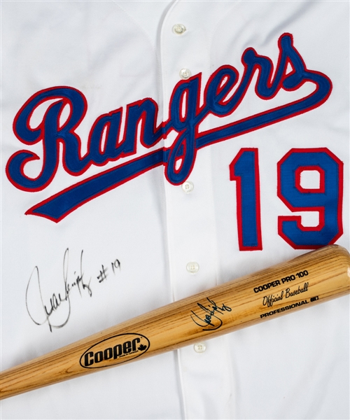 Juan Gonzalez Signed Texas Rangers Jersey and Signed Cooper Bat with JSA COAs