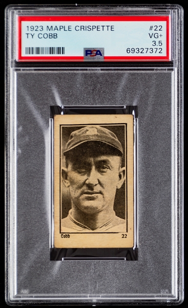 1923 Maple Crispette V117 Baseball Card #22 HOFer Ty Cobb - Graded PSA 3.5