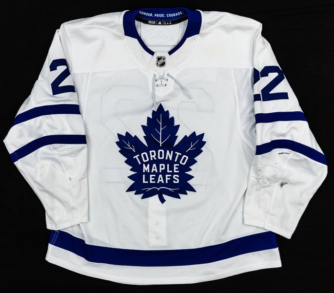 Nikita Zaitsevs 2018-19 Toronto Maple Leafs Game-Worn Jersey with Team COA - Team Repairs! - Photo-Matched! 