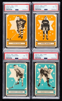 1933-34 O-Pee-Chee V304 Series "A" Hockey Complete 48-Card Set with PSA-Graded Cards (15) Inc. #3 Shore Rookie (VG 3), #23 Morenz (VG-EX 4), #31 Clancy (EX 5) and #34 Conacher Rookie (VG-EX 4) 
