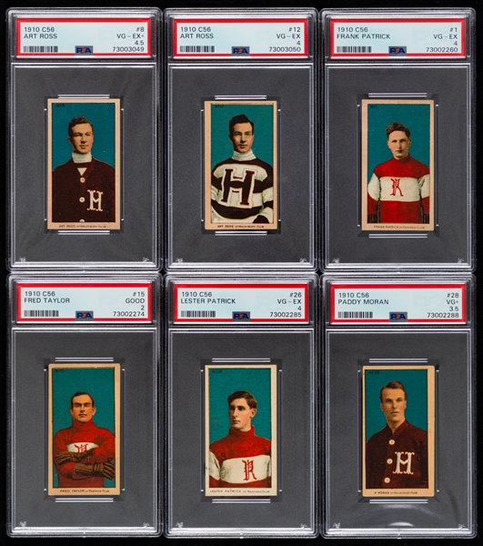 1910-11 Imperial Tobacco C56 Hockey Complete 36-Card Set with 35 PSA-Graded Cards Inc. Rookie Cards of HOFers Cyclone Taylor, Newsy Lalonde, Art Ross (2), Patrick Bros, Paddy Moran and Percy LeSueur