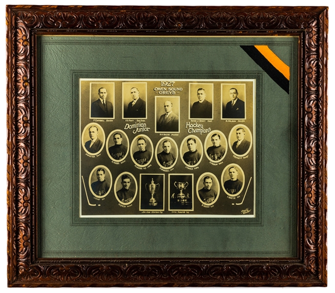 1926-27 Owen Sound Greys OHA and Memorial Cup Champions Framed Cabinet Team Photo (14 1/2" x 16 1/2")