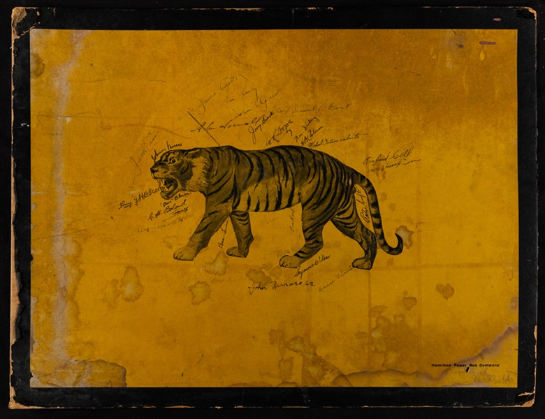 Hamilton Tigers ORFU 1930s Multi-Signed Artwork including Deceased HOFers John Ferraro, Seymour Wilson and Jimmie Simpson 