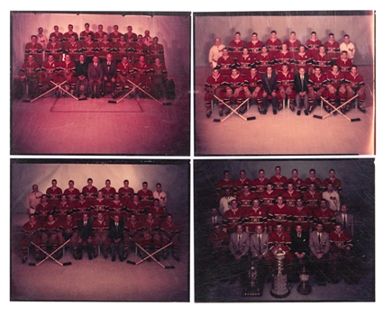 Montreal Canadiens David Bier Negatives (24) Featuring 1950s/1960s Large Team Photo Negatives (7) and Negatives of Beliveau and M. Richard Plus Over 200 Prints