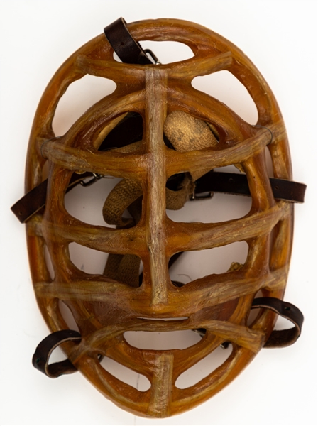 Fibrosport 1960s Fiberglass Hockey Pretzel Goalie Mask - Jacques Plantes Company!