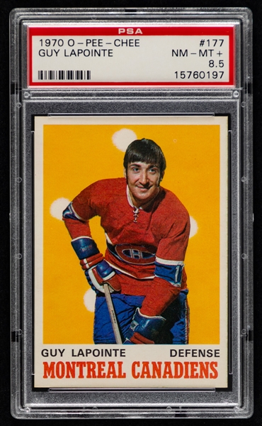 1970-71 O-Pee-Chee Hockey Card #177 HOFer Guy Lapointe Rookie - Graded PSA 8.5