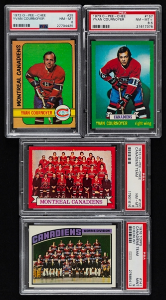 1972-73 to 1976-77 O-Pee-Chee/Topps Montreal Canadiens PSA-Graded Hockey Cards (6)
