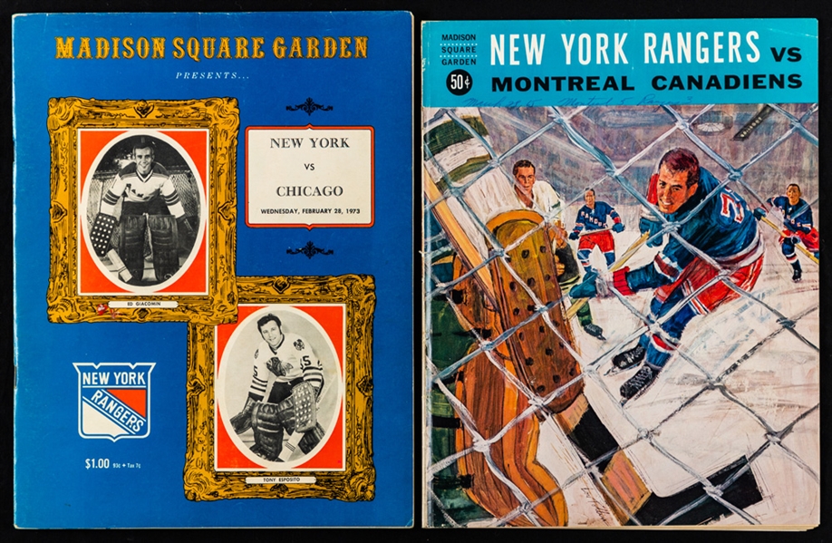 1940s to 1970s New York Rangers Programs (8) Plus 1960s/70s Media Guides (4)