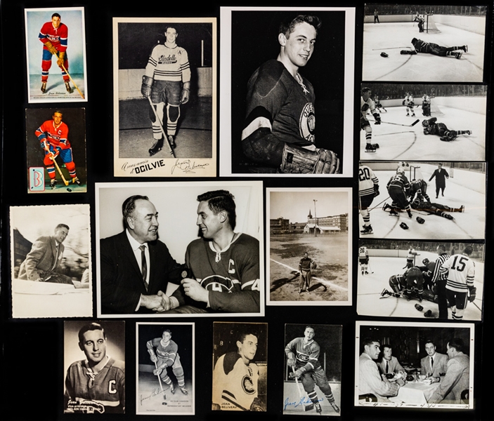 Jean Beliveau Memorabilia Collection of 30 including Rare Ogilvie Citadelles Premium Photo 