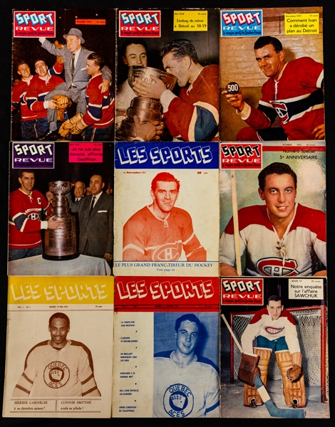 Vintage 1950s and 1960s Sport-Revue, Les Sports, Le Sport Illustre and Others Magazine Collection of 107 