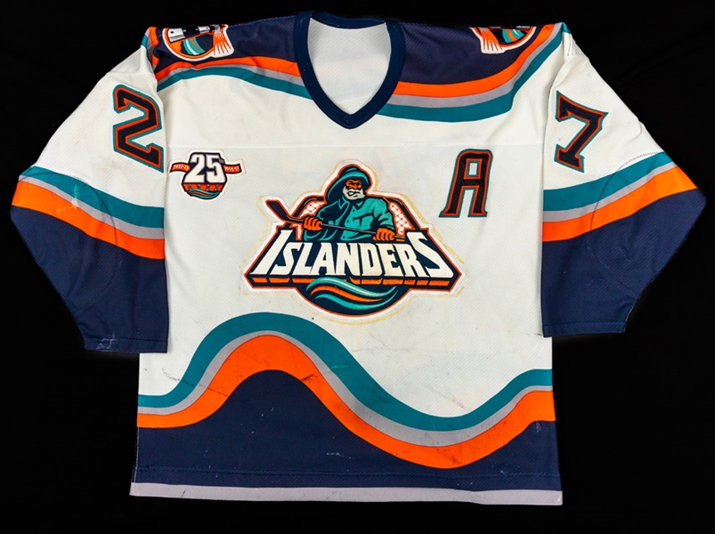 Derek Kings 1996-97 New York Islanders Game-Worn Alternate Captains Jersey - 25th Anniversary Patch! - Nice Game Wear! 
