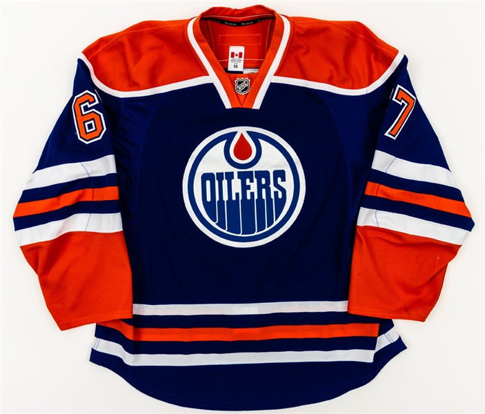Benoit Pouliots 2015-16 Edmonton Oilers Game-Worn Jersey with Team LOA 