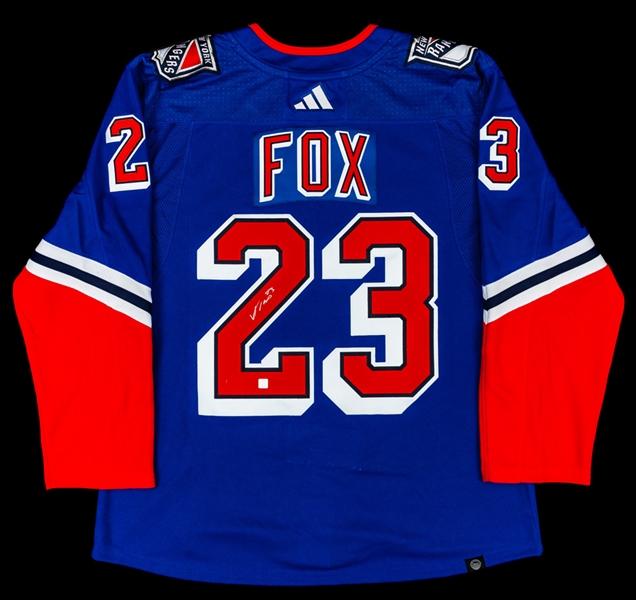 Adam Fox Signed New York Rangers Adidas reverse Retro Jersey with COA 