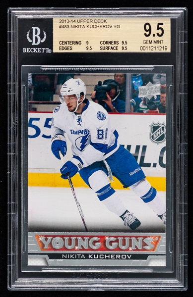 2013-14 Upper Deck Young Guns Hockey Card #483 Nikita Kucherov Rookie - Graded Beckett GEM MT 9.5