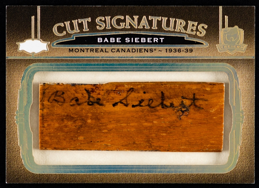 2019-20 Upper Deck The Cup Cut Signatures Hockey Card #CS-BS HOFer Babe Siebert