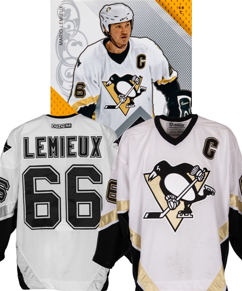 Mario Lemieuxs 2002-03 Pittsburgh Penguins Game-Worn Captains Jersey with Team LOA and MeiGray COR - Video-Matched and Photo-Matched!