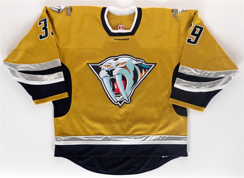 Domenic Pittis 2002-03 Nashville Predators Game-Issued Third Jersey with LOA 
