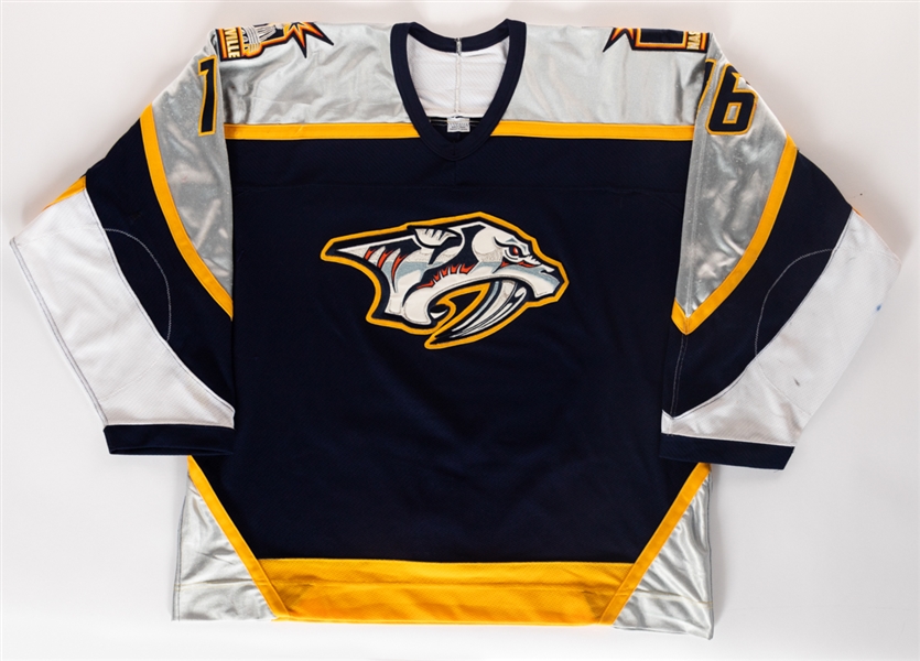 Marc Moros 2001-02 Nashville Predators Game-Worn Jersey with Team COA 