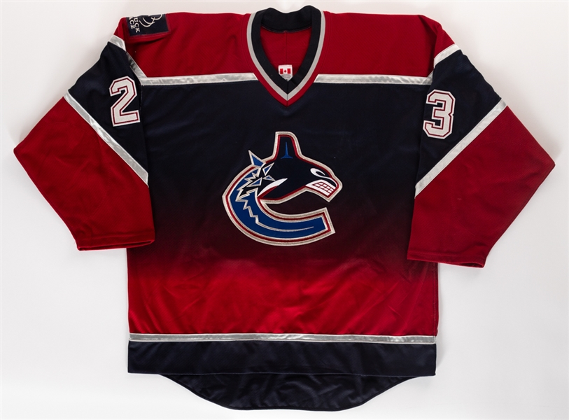 Marc Bergevins 2003-04 Vancouver Canucks Game-Worn Third Jersey with LOA 