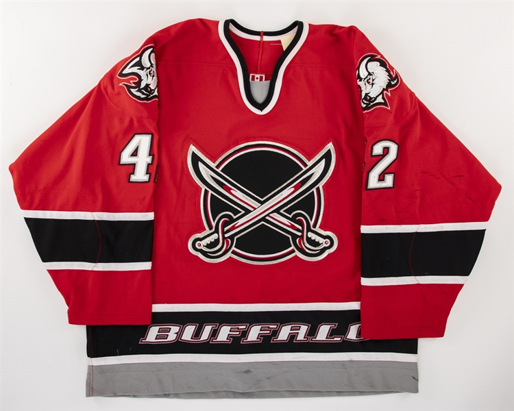 Richard Smehliks 2001-02 Buffalo Sabres Game-Worn Third Jersey with Team COA - Photo-Matched 