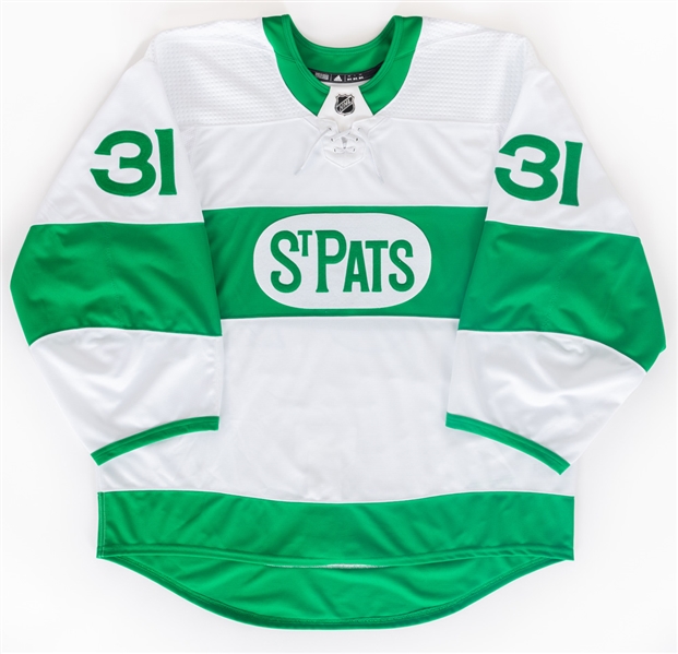 Frederik Andersens 2019-20 Toronto Maple Leafs “Toronto St Pats” Game-Issued Alternate Jersey with Team COA