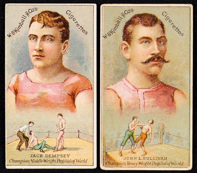 1887 N184 W.S. Kimball Champions of Games and Sports Cards (17) Including Boxing/Pugilist Cards of John L. Sullivan and Jack Dempsey
