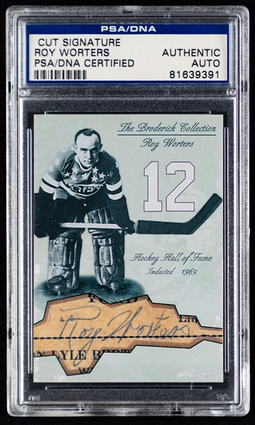 Deceased HOFer Roy Worters Signed Custom Card (The Broderick Collection) - PSA/DNA Certified