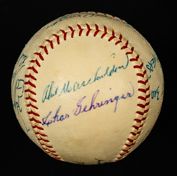 Toronto Maple Leafs Baseball Club 1958 "Oldtimers Day" Multi-Signed Official International League Ball by 10 with JSA LOA Inc. HOFer Charlie Gehringer