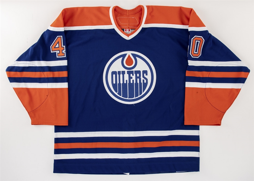 Danny Syvrets 2006-07 Edmonton Oilers Signed Game-Worn Retro Jersey with LOA