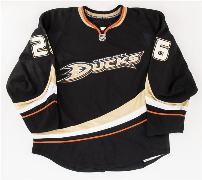 Danny Syvrets 2010-11 Anaheim Ducks Game-Worn Preseason Jersey with Team LOA