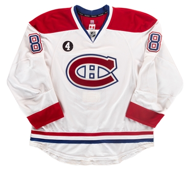 Brandon Prusts 2014-15 Montreal Canadiens Game-Worn Jersey with LOA - Beliveau Memorial Patch!