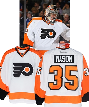 Steve Masons 2015-16 Philadelphia Flyers Game-Worn Regular-Season and Playoffs Jersey with LOA - Ed Snider "EMS" Memorial Patch! - Photo-Matched! 