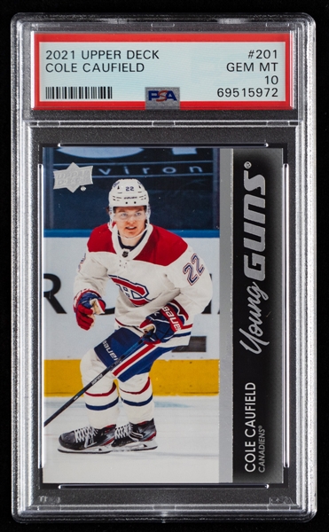 2021-22 Upper Deck Young Guns Hockey Card #201 Cole Caufield Rookie - Graded PSA GEM MT 10