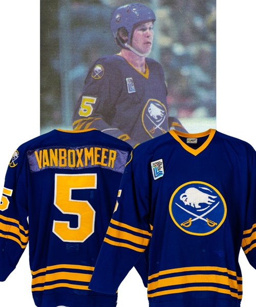 John Van Boxmeers 1979-80 Buffalo Sabres Game-Worn Jersey - 1980 Olympic Patch! - 20+ Team Repairs!