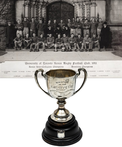 University of Toronto Varsity Blues 1911 Grey Cup Championship Sterling Silver Trophy Presented to William Curtis (9")