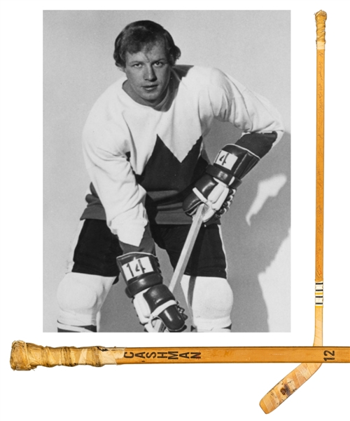 Wayne Cashmans 1972 Canada-Russia Series Team Canada Team-Signed Training Camp Game-Used Stick with 38 Signatures Including Orr, Esposito Bros, Mahovlich Bros, Dryden, Henderson and Others