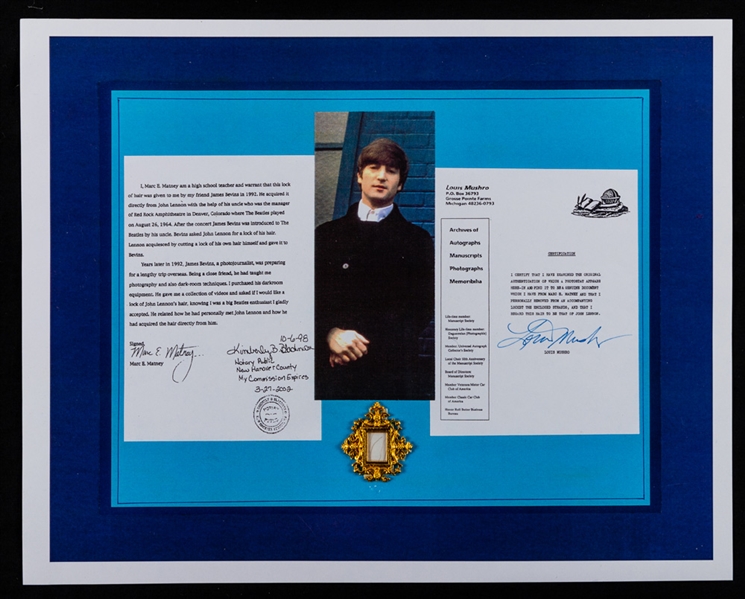 John Lennon Strands of Hair from the Louis Mushro Collection