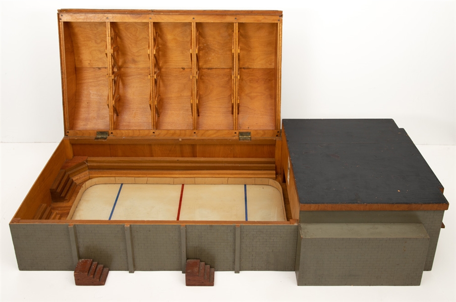 Vintage 1960s London Ice House Hockey Arena Wooden Model (43" x 19" x 9")