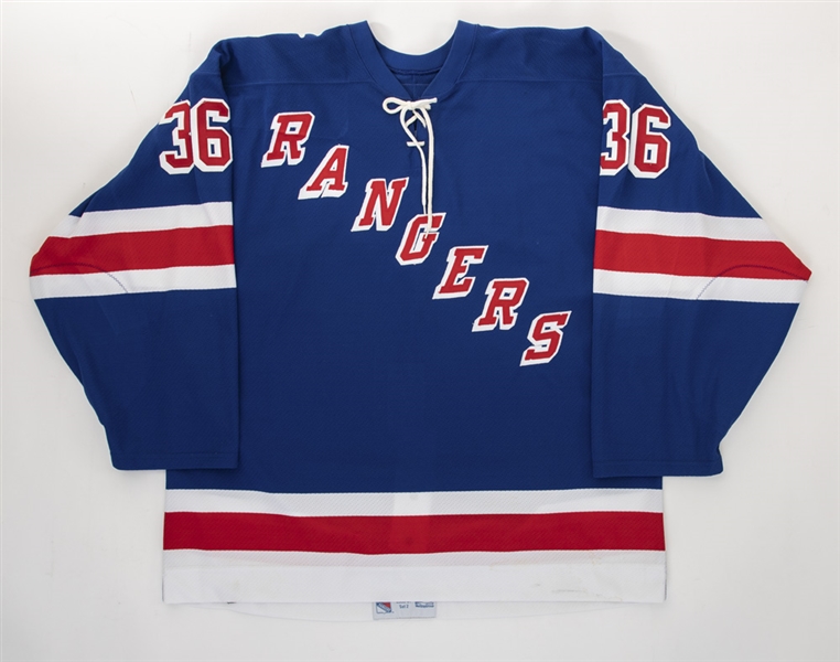 David Wilkies 2000-01 New York Rangers Game-Worn Jersey with Team LOA - 75th Patch!