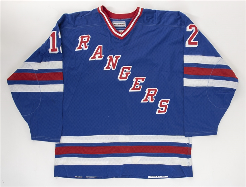 Russ Courtnalls 1996-97 New York Rangers Game-Issued Jersey with Team LOA. 