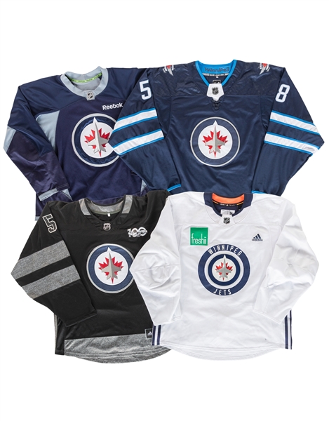 Jansen Harkins 2019-20 Winnipeg Jets Practice-Worn Jerseys (2) Plus Souvenir Jerseys (2)