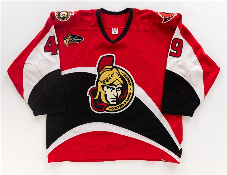 Chris Kellys 2003-04 Ottawa Senators Game-Worn Jersey with LOA - Roger Neilson Memorial Patch! - Photo-Matched!