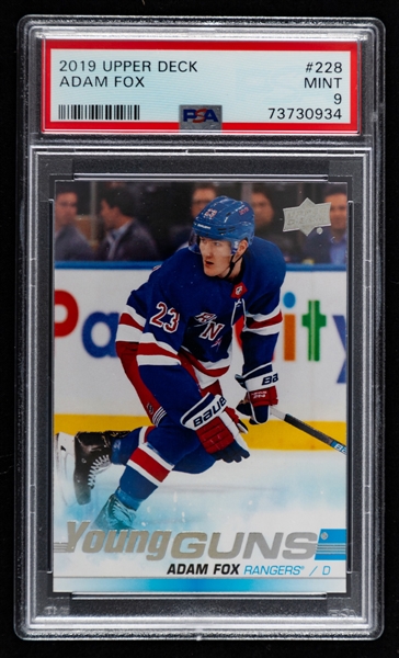 2019-20 Upper Deck Young Guns Hockey Card #228 Adam Fox Rookie – Graded PSA 9