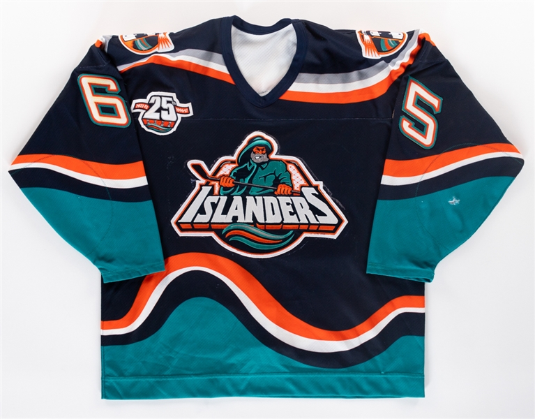 David Saccos 1996-97 New York Islanders Game-Worn Pre-Season Jersey - 25th Anniversary Patch!
