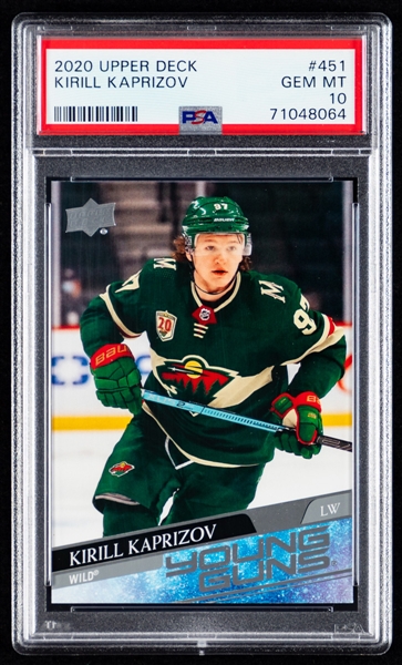 2020-21 Upper Deck Young Guns Hockey Card #451 Kirill Kaprizov Rookie - Graded PSA GEM MT 10