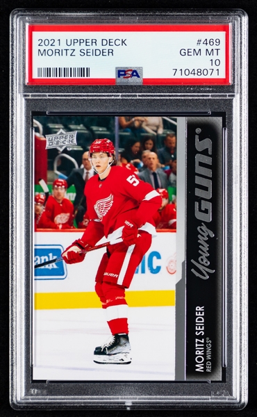 2021-22 Upper Deck Young Guns Hockey Card #469 Moritz Seider Rookie - Graded PSA GEM MT 10