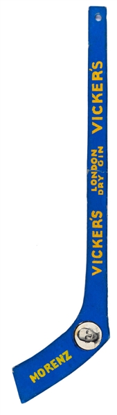 Rare 1928-29 Howie Morenz Montreal Canadiens Distillers Corporation Ltd. "Vickers London Dry Gin" Premium Mini Hockey Stick - Only Known Example!