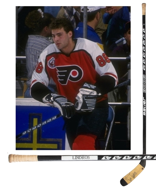Eric Lindros 1992-93 Philadelphia Flyers Signed Bauer Supreme 3003 Game-Used Rookie Season Stick