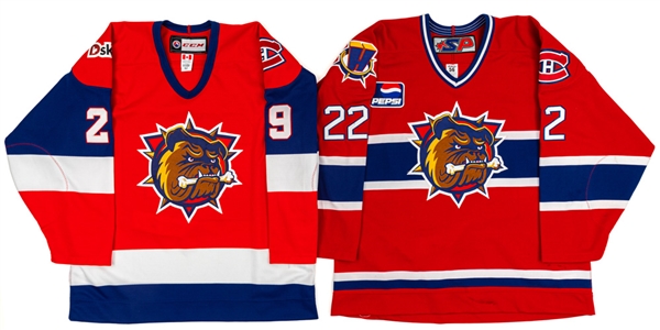 Steve Begins 2004-05 and Sahir Gills 2014-15 AHL Hamilton Bulldogs Game-Worn Jerseys